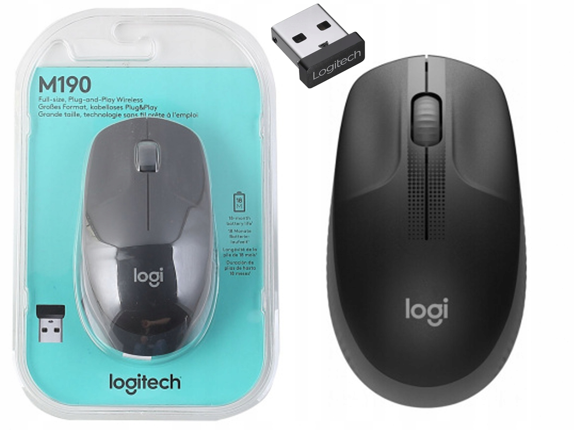 Bezdrôtová myš Logitech M190 M-190 910-005905 910005905 optický senzor